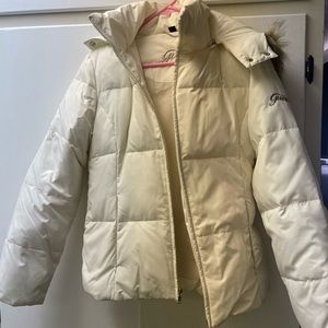 Women’s White Guess Puffer Jacket